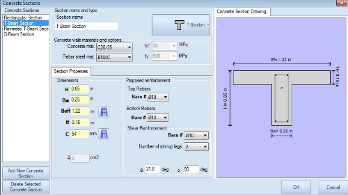 Beam section properties