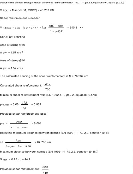 Calculation procedure - equations