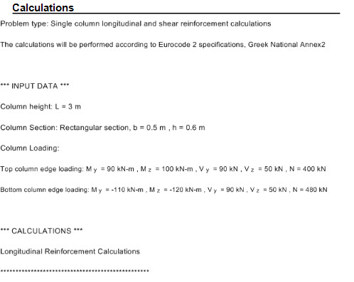 Calculation procedure - equations