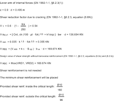 Calculation procedure - equations