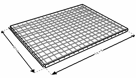 3D model, concrete slab and calculated reinforcement rebars